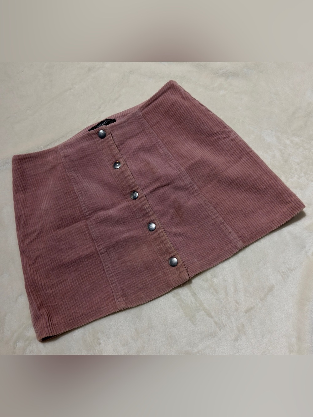 Forever 21 Rose Corduroy Button-Front Mini Skirt